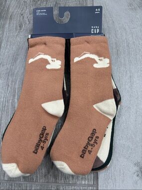 GAP Kids Crew Socks SET (7 pairs ) 4-5 Years- trucks and diggers
